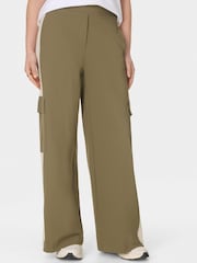 Sweaty Betty Brown Explorer Wide Leg Cargo Trousers - Image 1 of 6