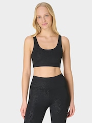 Sweaty Betty Black All Day Embossed Bralette - Image 1 of 6
