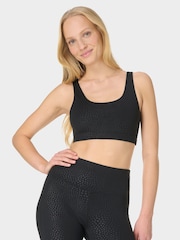 Sweaty Betty Black All Day Embossed Bralette - Image 5 of 6