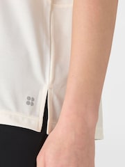 Sweaty Betty White Soft Flow Studio V-Neck T-Shirt - Image 5 of 7