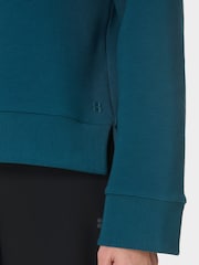 Sweaty Betty Green Peaceful Rib Funnel Neck Sweatshirt - Image 5 of 6