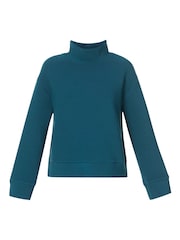 Sweaty Betty Green Peaceful Rib Funnel Neck Sweatshirt - Image 6 of 6