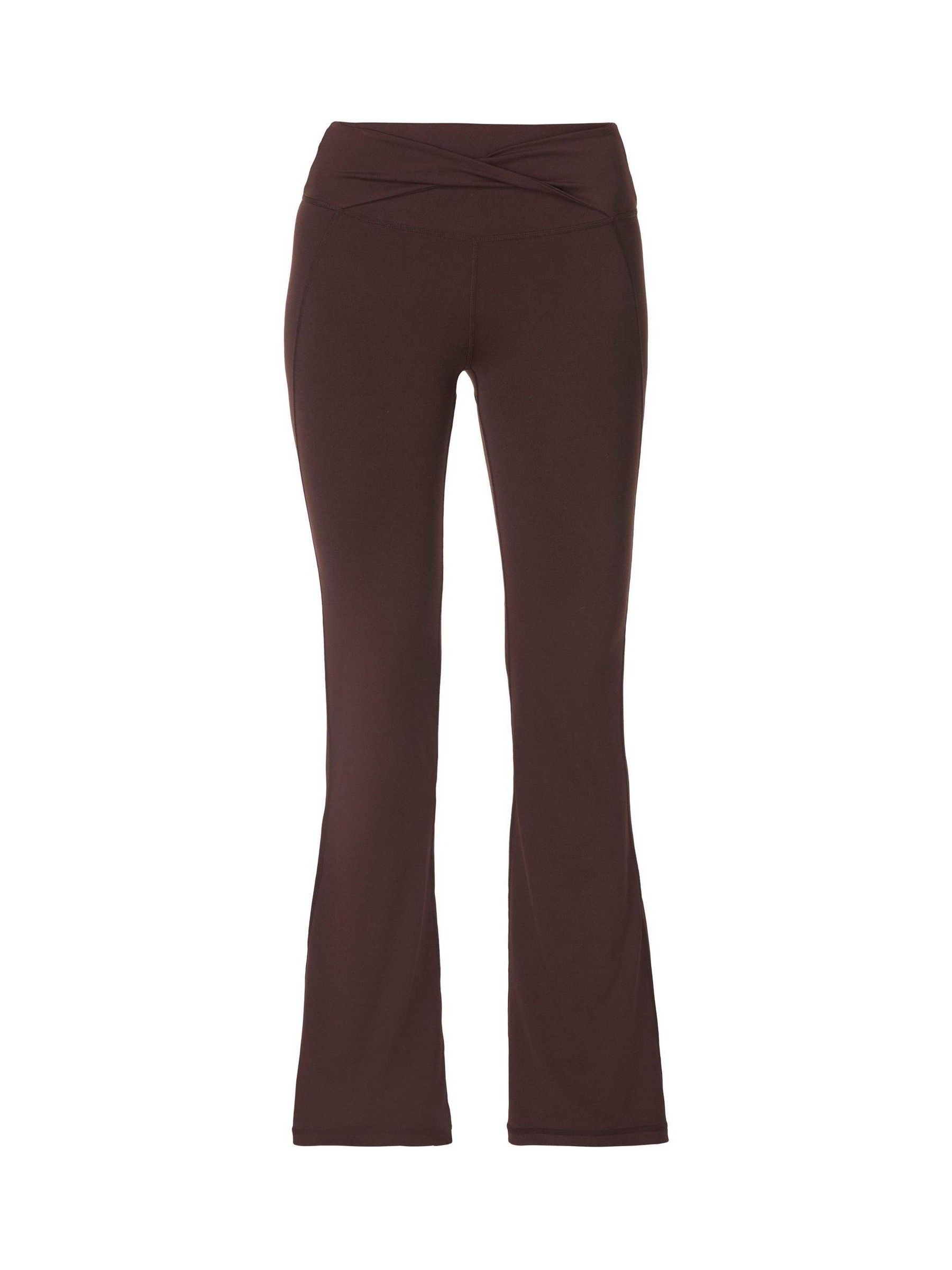 Buy Sweaty Betty Brown All Day 32'' Soft Twist Flare Trousers from