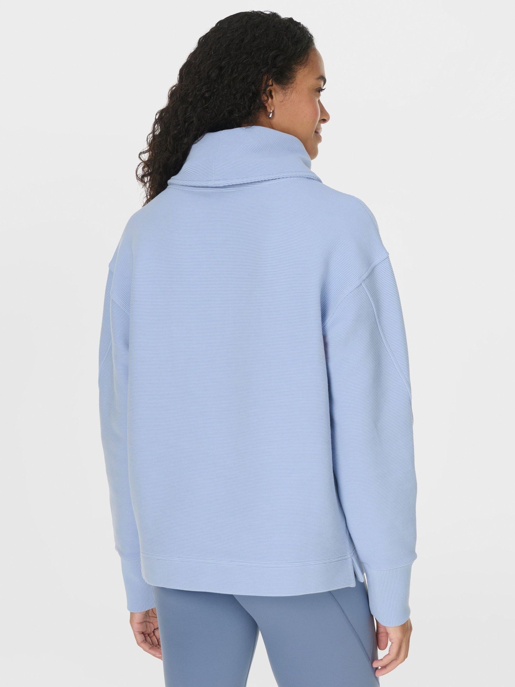 Buy Sweaty Betty Blue Peaceful Rib Half Zip Sweatshirt from Next