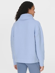Sweaty Betty Blue Peaceful Rib Half Zip Sweatshirt - Image 4 of 7