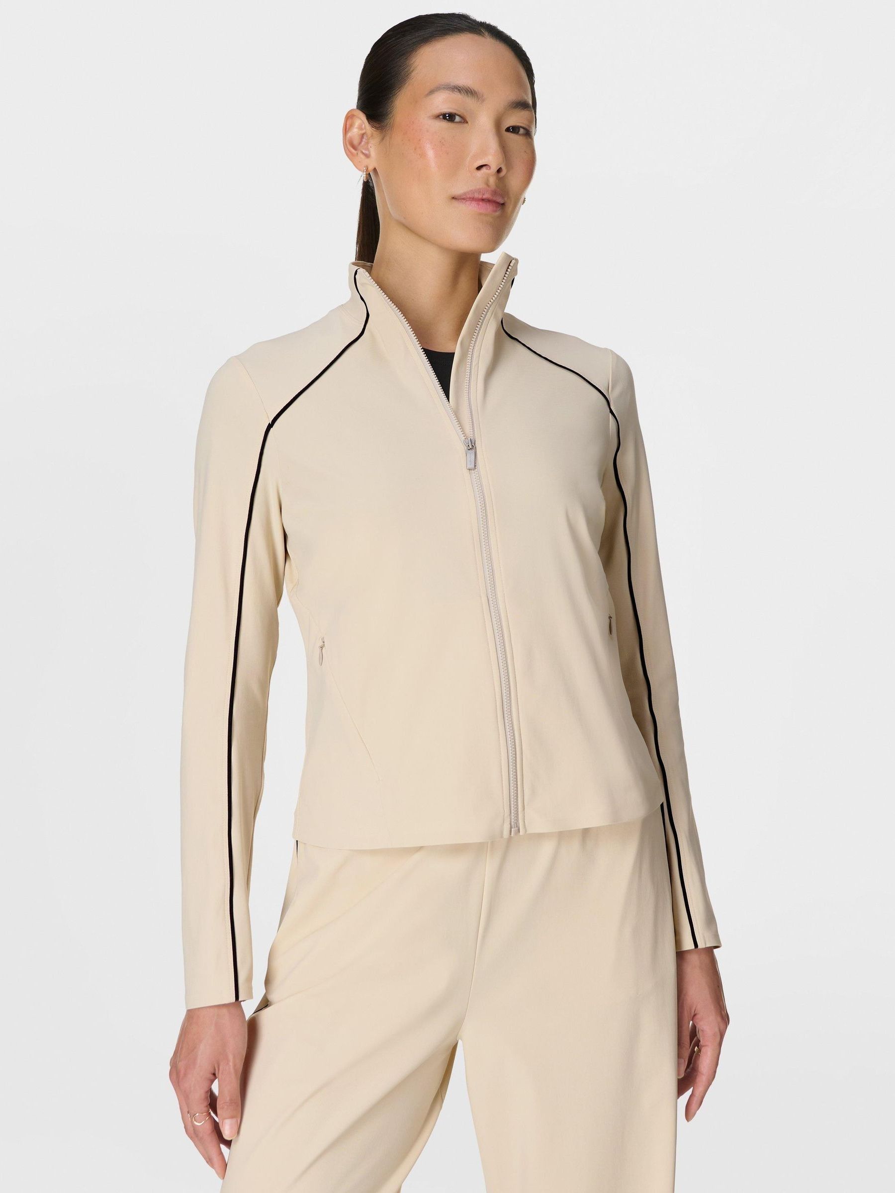 Buy Sweaty Betty Cream Anytime Explorer Zip-Up Jacket from the