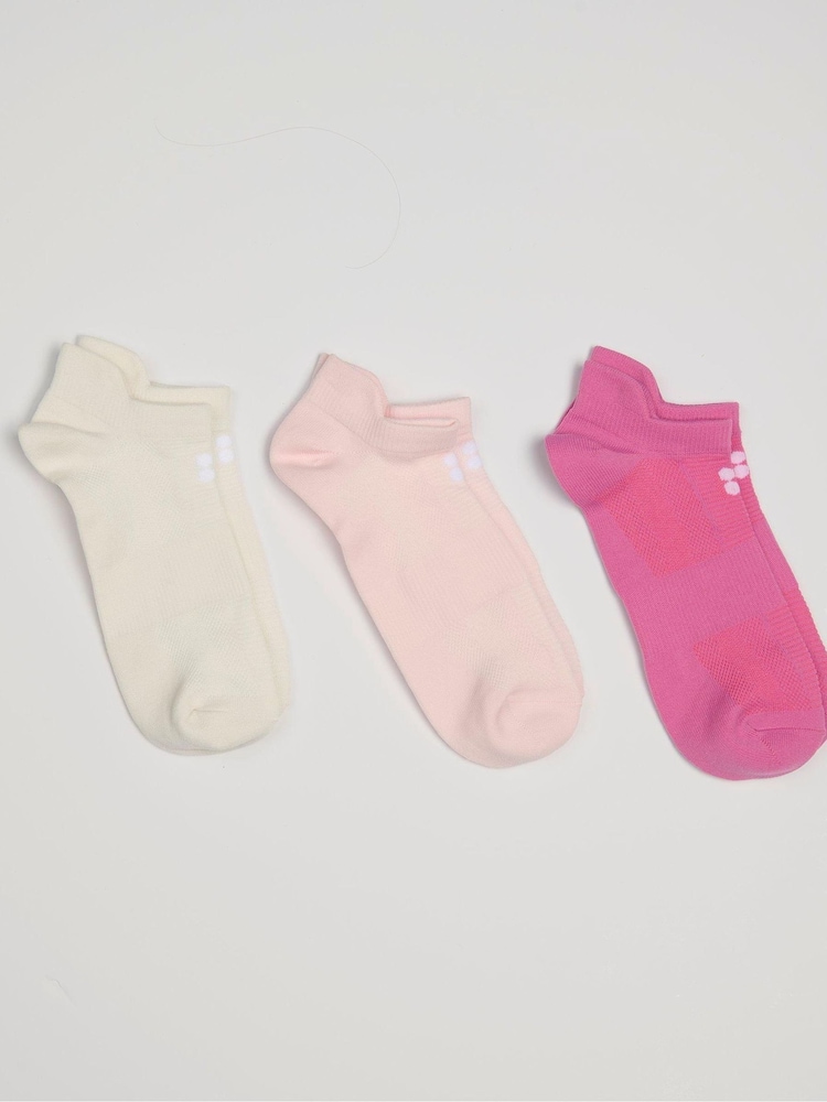 Sweaty Betty Pink Lightweight Trainer Socks 3 Pack - Image 1 of 4 Sweaty Betty Pink Lightweight Trainer Socks 3 Pack - Image 1 of 4