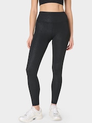 Sweaty Betty Black All Day Embossed Leggings - Image 1 of 8