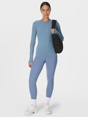 Sweaty Betty Blue Athlete Seamless Workout Long Sleeve Top - Image 2 of 8