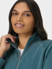 Sweaty Betty Green Sand Wash Rib Mix Half Zip Sweatshirt - Image 5 of 6