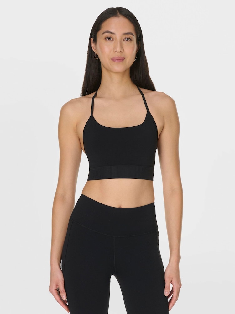 Sweaty Betty Black Ultimate Studio Ribbed Bra - Image 1 of 6