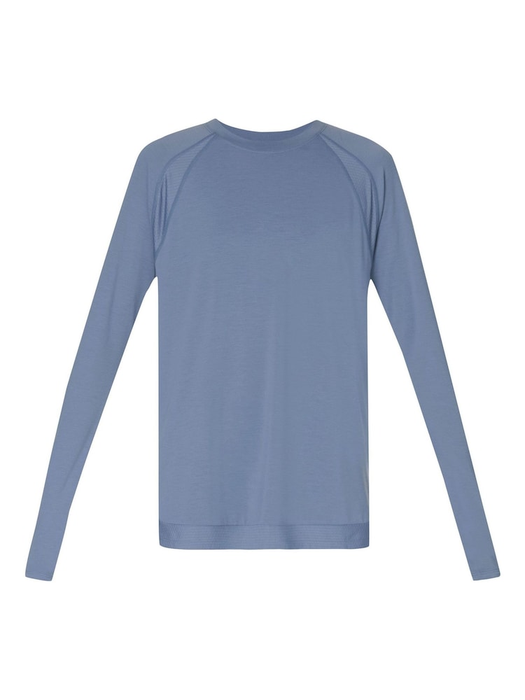 Sweaty Betty Blue Breathe Easy Longline Long Sleeve Top - Image 7 of 7 Sweaty Betty Blue Breathe Easy Longline Long Sleeve Top - Image 7 of 7
