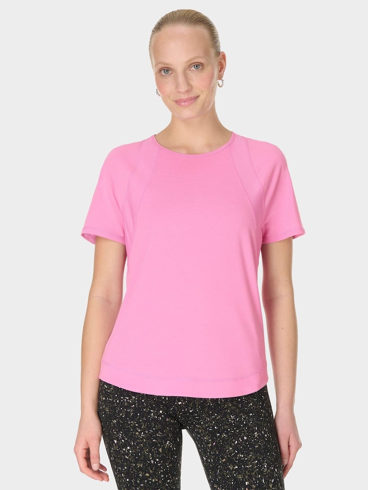 Sweaty Betty Pink Breathe Easy Mesh T-Shirt - Image 1 of 6