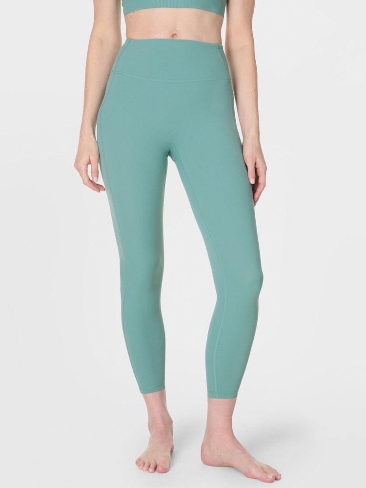 Sweaty Betty Green Ultimate Studio 7/8 Ribbed Leggings - Image 1 of 7