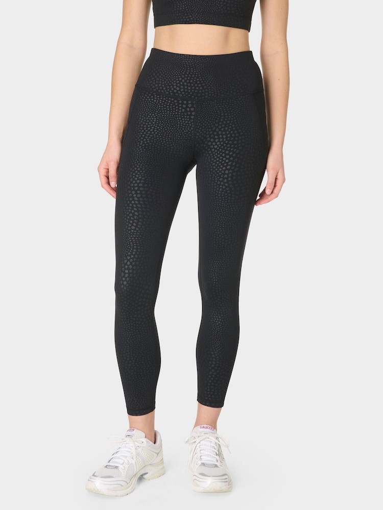 Sweaty Betty Black All Day 7/8 Embossed Leggings - Image 1 of 8