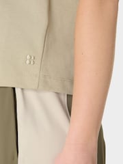 Sweaty Betty Light Green Elevated Cotton Boxy T-Shirt - Image 4 of 6