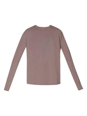 Sweaty Betty Brown Soft Flow Studio Longline Long Sleeve Top - Image 7 of 7