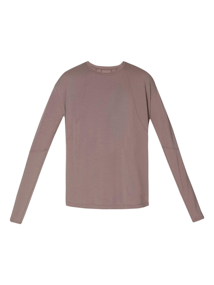 Sweaty Betty Brown Soft Flow Studio Longline Long Sleeve Top - Image 7 of 7