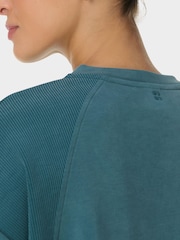 Sweaty Betty Green Sand Wash Rib Mix Sweatshirt - Image 5 of 7