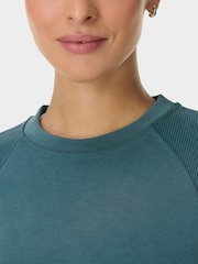 Sweaty Betty Green Sand Wash Rib Mix Sweatshirt - Image 6 of 7