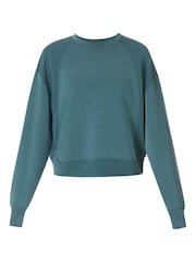 Sweaty Betty Green Sand Wash Rib Mix Sweatshirt - Image 7 of 7