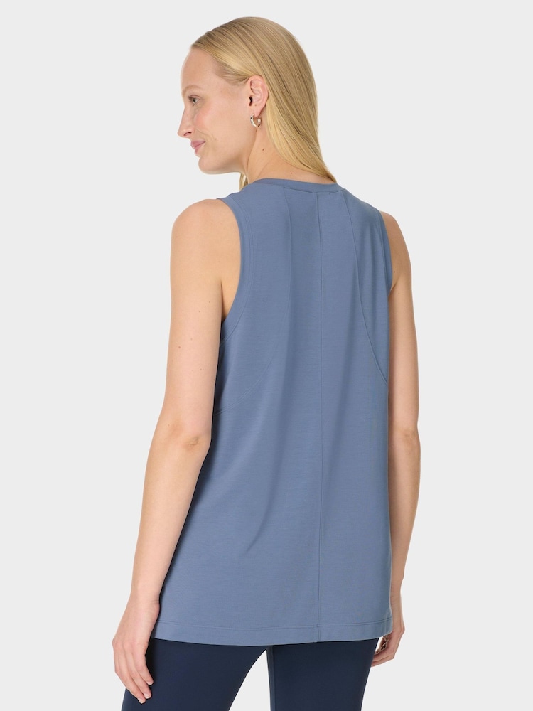 Sweaty Betty Blue Soft Flow Studio Longline Vest - Image 2 of 7