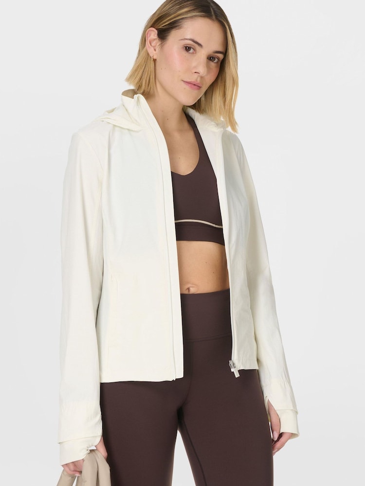 Sweaty Betty White Ultimate Train Water Resistant Jacket - Image 1 of 8 Sweaty Betty White Ultimate Train Water Resistant Jacket - Image 1 of 8