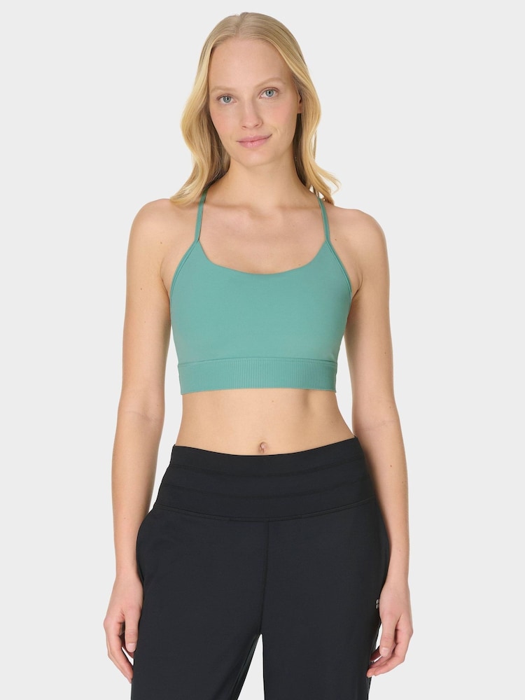 Sweaty Betty Green Ultimate Studio Ribbed Bra - Image 1 of 6