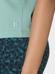 Sweaty Betty Green Elevated Cotton Boxy T-Shirt - Image 4 of 6