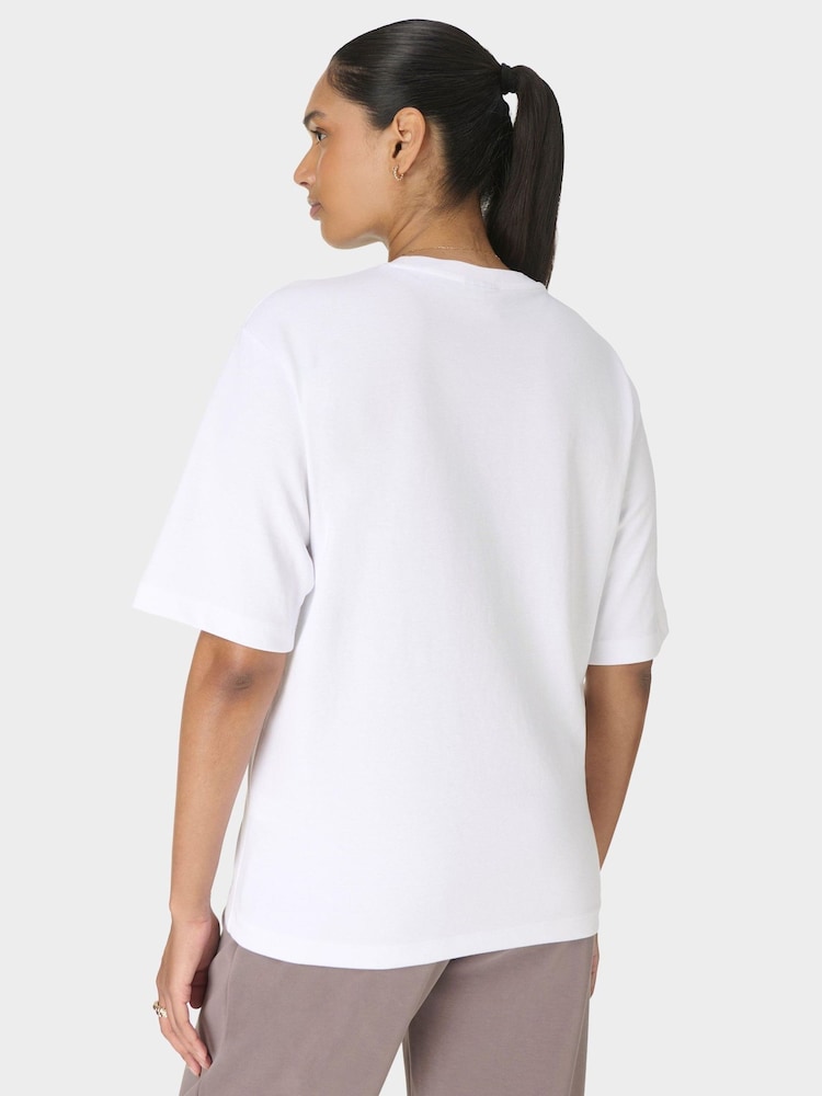 Sweaty Betty White Elevated Cotton Longline T-Shirt - Image 2 of 6