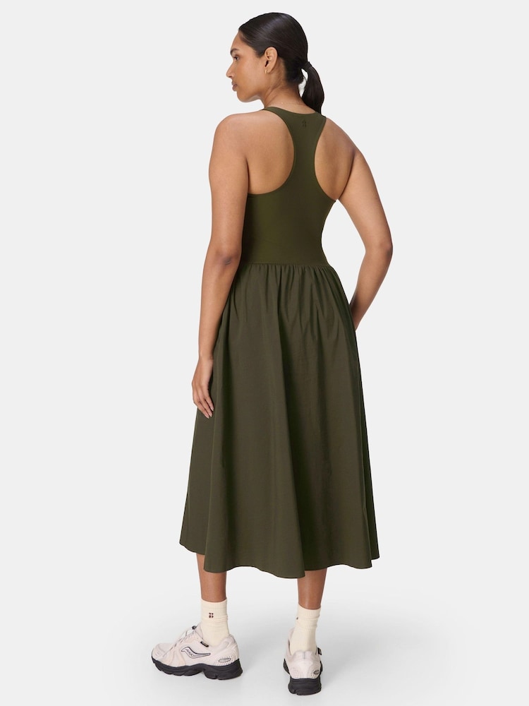 Sweaty Betty Green Explorer Ribbed Racer Dress - Image 2 of 5