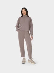 Sweaty Betty Brown Wash Rib Mix Half Zip Sweatshirt - Image 4 of 7