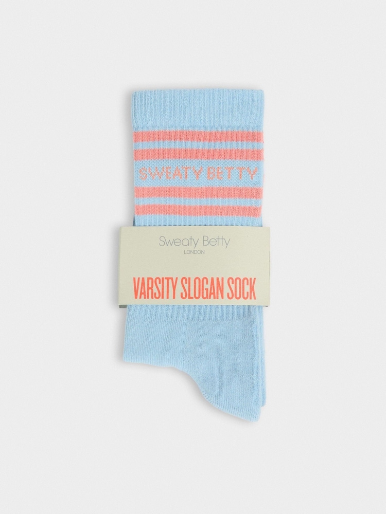 Sweaty Betty Blue Varsity Slogan Socks - Image 2 of 3