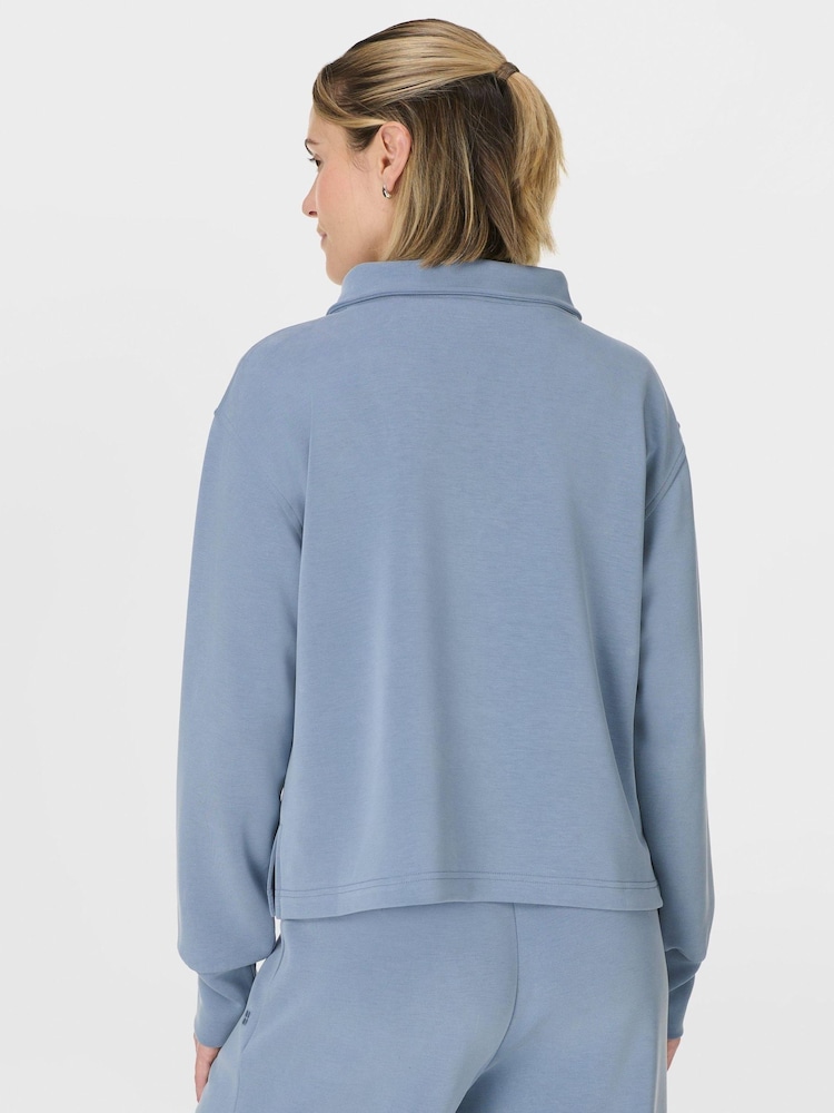 Sweaty Betty Sand Wash Half Zip Crop Sweatshirt - Imaginea 2 din 7