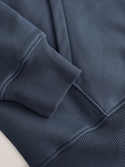 Steel Blue Oversized Heavyweight Cotton Rich Jersey Hoodie - Image 10 of 10