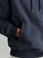 Steel Blue Oversized Heavyweight Cotton Rich Jersey Hoodie - Image 6 of 10