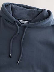 Steel Blue Oversized Heavyweight Cotton Rich Jersey Hoodie - Image 8 of 10