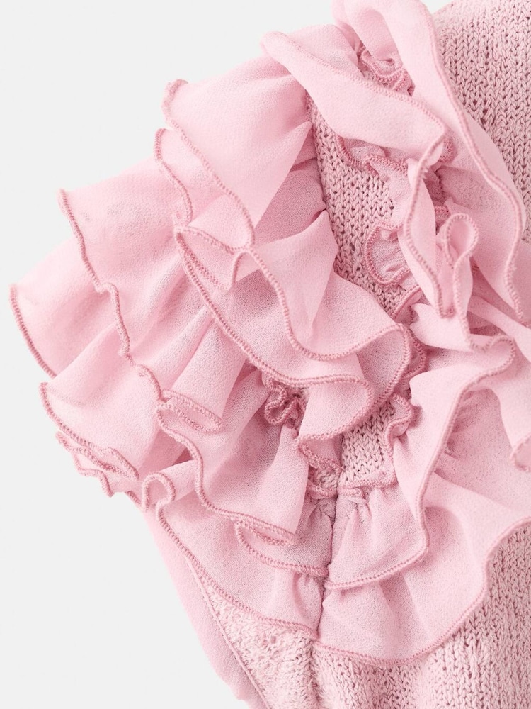 Mango Pink Sleeve Detail Dress - Image 3 of 3