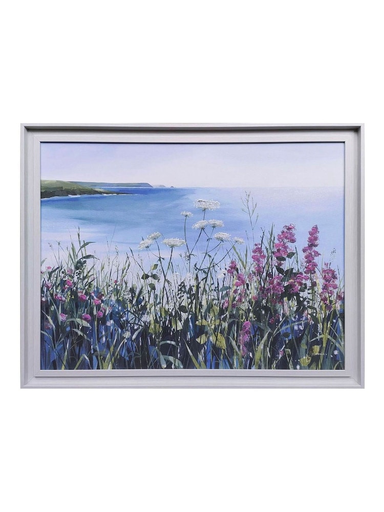 The Art Group Blue Coastal Walk June Framed Canvas - Image 1 of 3