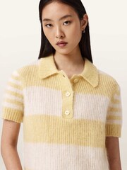 AllSaints White Clem Polo T-Shirt - Image 2 of 6