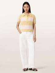 AllSaints White Clem Polo T-Shirt - Image 3 of 6