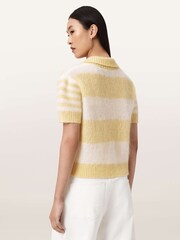 AllSaints White Clem Polo T-Shirt - Image 4 of 6