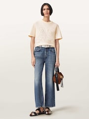 AllSaints White Lisa Embos T-Shirt - Image 5 of 7