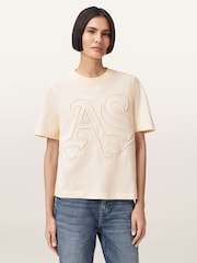AllSaints White Lisa Embos T-Shirt - Image 6 of 7