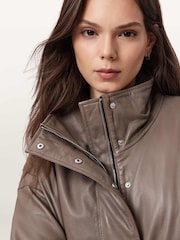 AllSaints Brown Ryder Jacket - Image 3 of 8