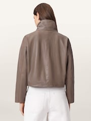 AllSaints Brown Ryder Jacket - Image 4 of 8