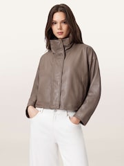 AllSaints Brown Ryder Jacket - Image 5 of 8