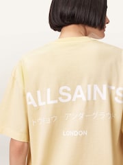 AllSaints Yellow Underground Etta T-Shirt - Image 4 of 9