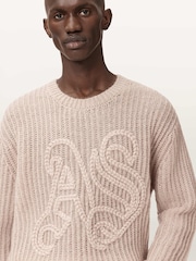 AllSaints Brown Chainy Crew Neck Jumper - Image 2 of 7