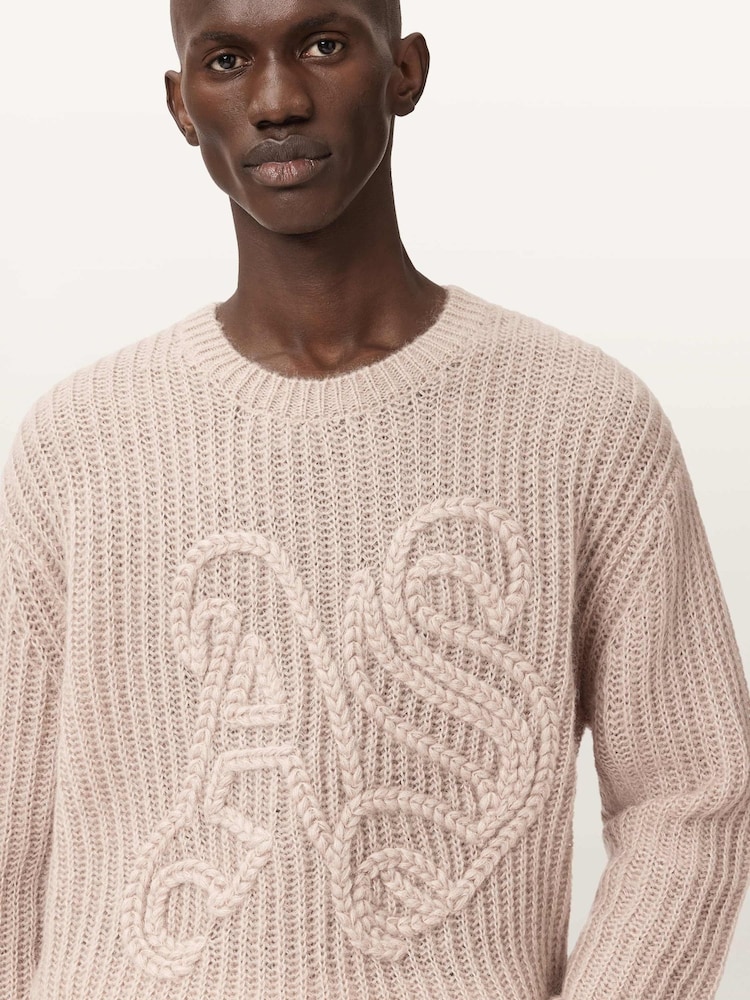 AllSaints Brown Chainy Crew Neck Jumper - Image 2 of 7